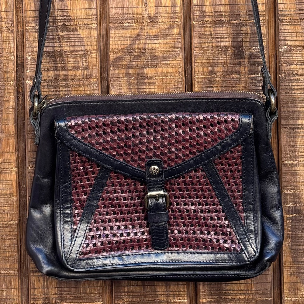 Patricia Nash Black & Dark Red Crossbody Purse